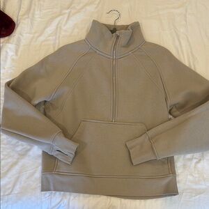 Women’s Half-Zip Mock Neck Fleece Pullover - Taupe